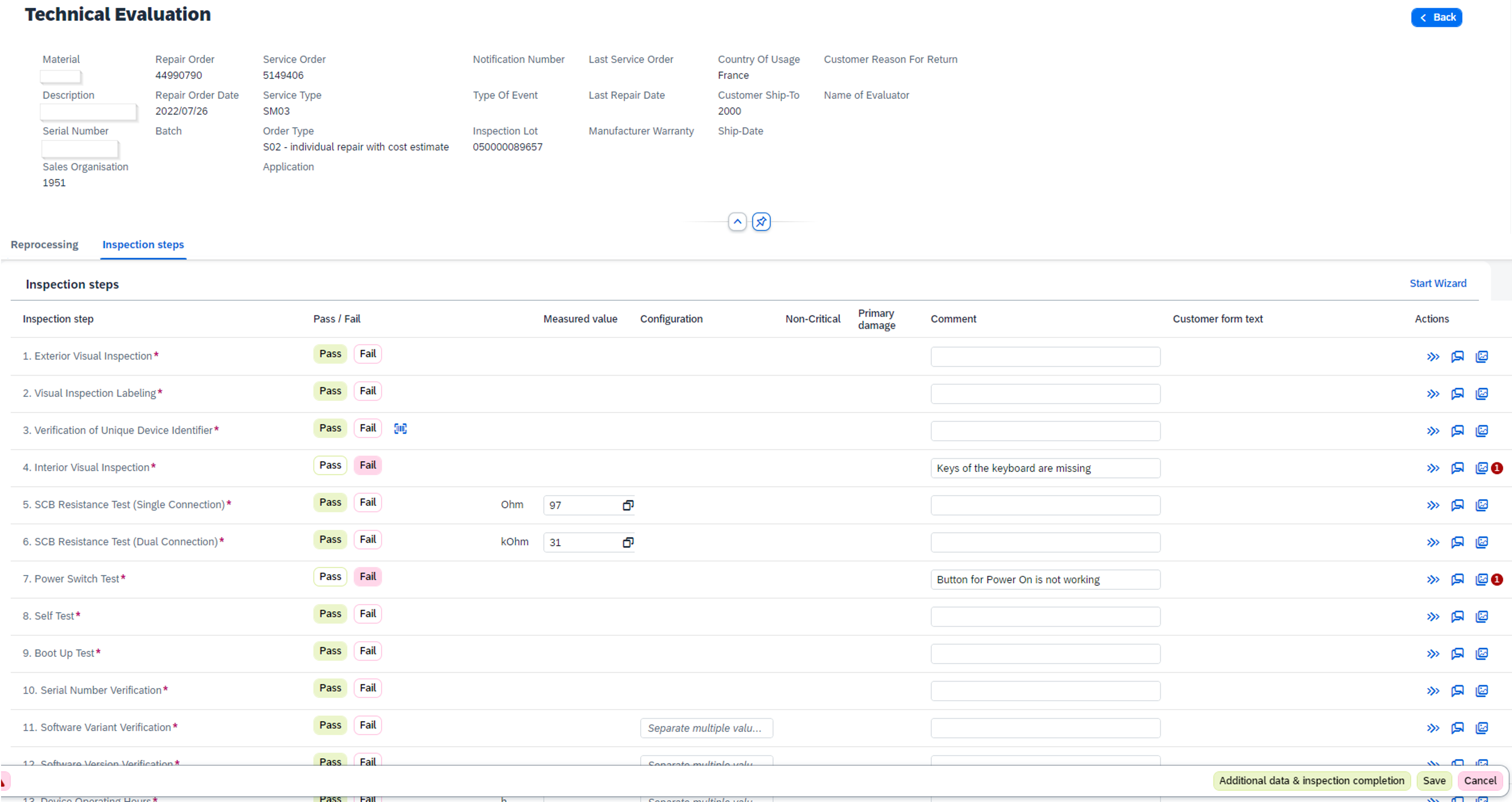 inspection evaluation app